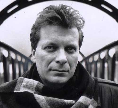 a black and white image of Manchesters's Tony Wilson, founder and creator of the hacienda, factory records and many other ventures of note